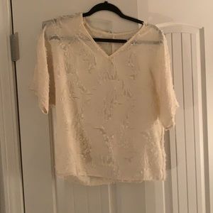 Textured Cream S Blouse